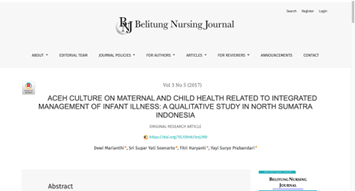 Aceh Culture on Maternal and Child Health Related to Integrated ...