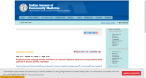 Preparing Short Message Service Reminders to Improve Treatment Adherence among Tuberculosis Patients in Sleman District, Indonesia